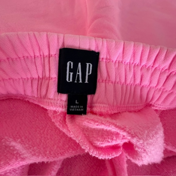 Women's Gap Neon Pink Sweatshirt Shorts Large L EUC - Picture 5 of 6